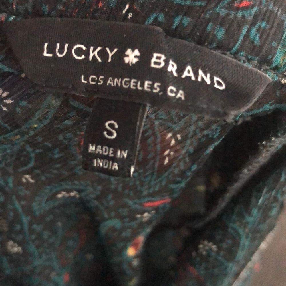 Lucky Brand Boho Printed Ruffle Top Size S - Picture 8 of 9
